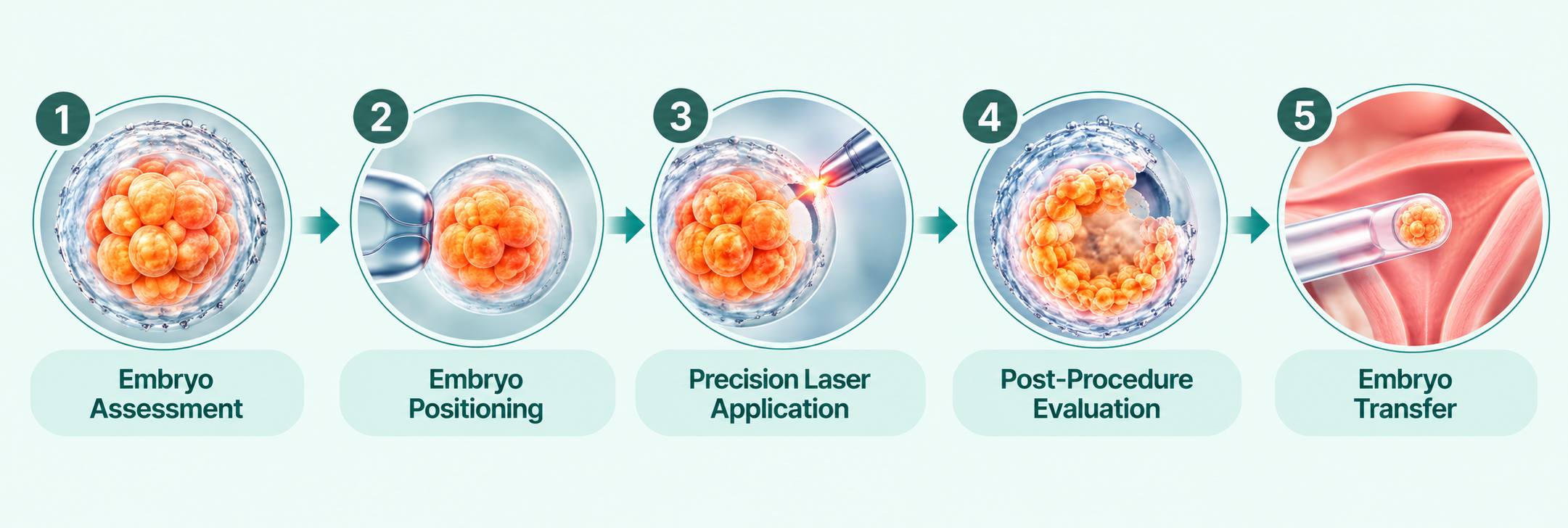 Steps of the laser-assisted hatching procedure